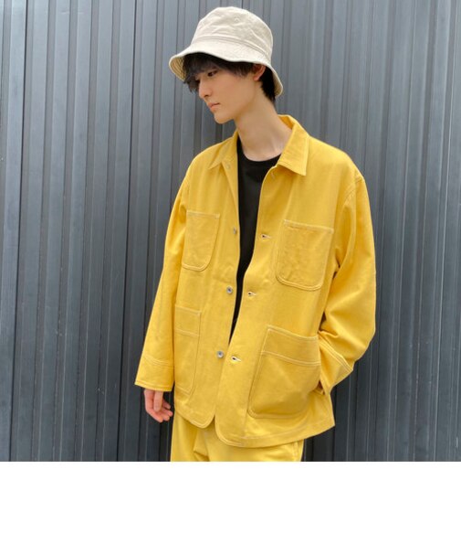 配色ステッチカバーオール