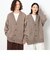ブランケットステッチニット ワイドカーディガン