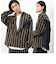 ＴＲチェック＆デニム切替長袖シャツ