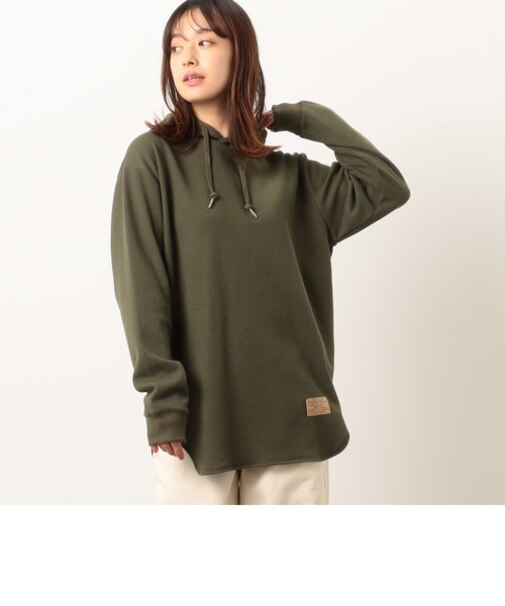 裏起毛 ワッフル ロングラウンド フードＴシャツ