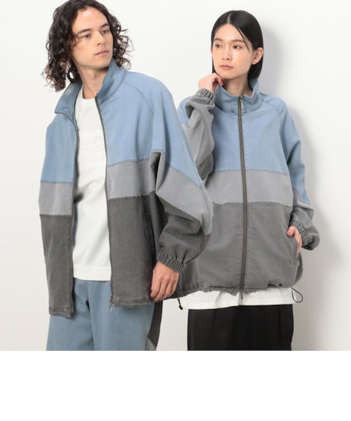 ストレッチデニム切替ブルゾン