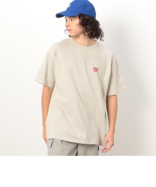 ハートロゴプリント ロング丈半袖Ｔシャツ
