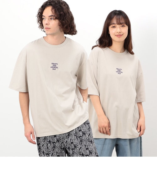 刺繍×プリント半袖Tシャツ｜パープルアンドイエローの通販