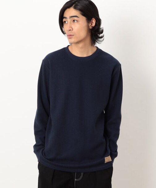 裏起毛ワッフル長袖Tシャツ