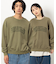 フロスト加工ロゴ刺繍クルーネックプルオーバー