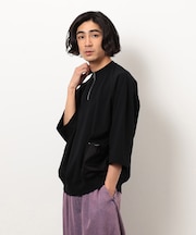 布帛ポケットハーフジッププルオーバー