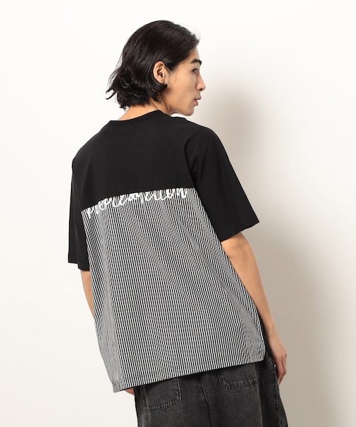 布帛切り替えバックプリントＴシャツ