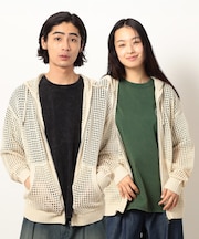 メッシュニットジップパーカ