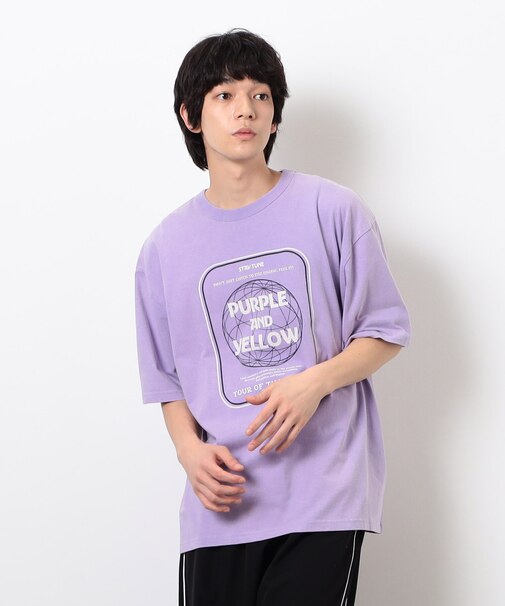 フロスト加工ツアー風プリント半袖Ｔシャツ