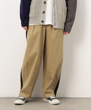 ストレッチツイルワイドテーパードラインパンツ