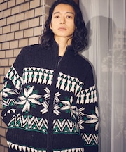 雪柄 ドライバーズニット