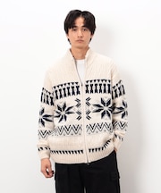 雪柄 ドライバーズニット