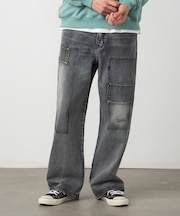 リメイク風加工 デニムパンツ