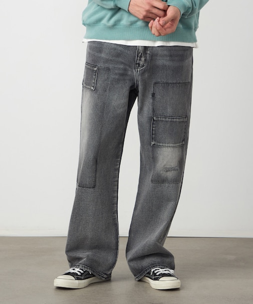 リメイク風加工 デニムパンツ