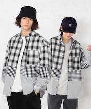 切り替えチェックシャツ