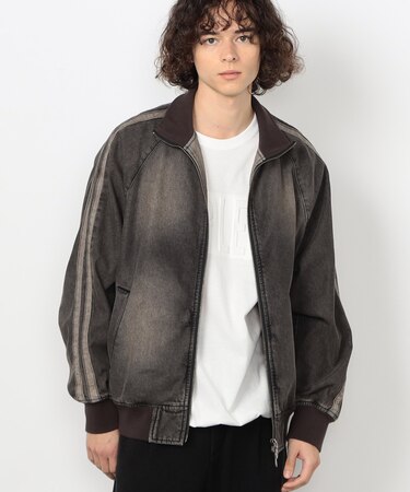 フェード加工デニム トラックジャケット