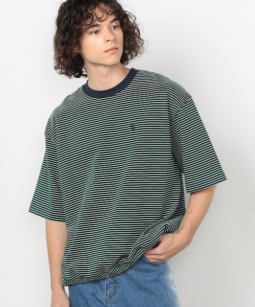 ボーダーTシャツ｜パープルアンドイエローの通販｜&mall（アンドモール