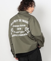 コットンセルロースツイル バック刺繍ブルゾン