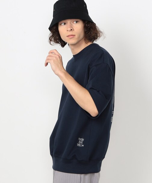 インレイボタニカル刺繍 半袖プルオーバー