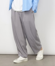 ストライプ ワイドテーパードパンツ