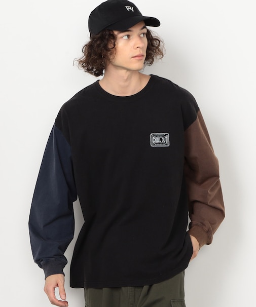 フロスト加工プリント長袖Tシャツ