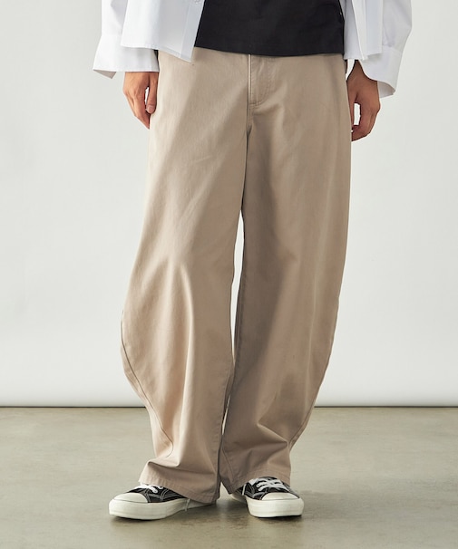 ツイル バレルレッグパンツ