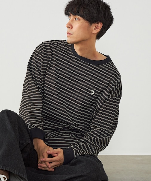 ボーダー ロングTシャツ