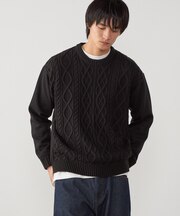 アランニット×裏シャギー ドッキングプルオーバー