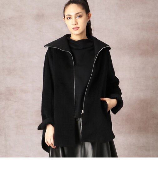 アルパカシャギー ケープ風コート