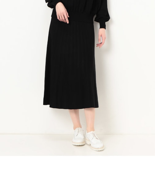 【セットアップ対応】プリーツ柄風 ニットスカート