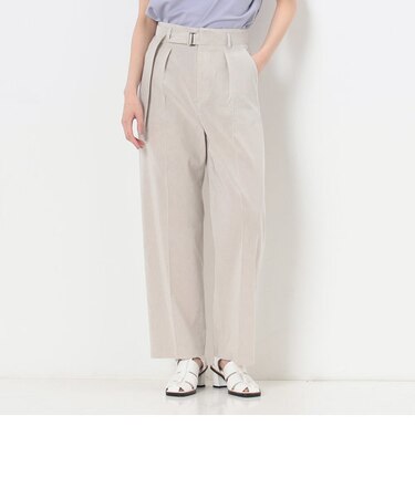 〔 TALLサイズ 〕 【セットアップ対応】リネントリアセテートストレッチ タックワイドパンツ