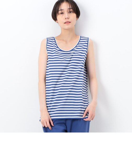 コンパクト天竺ボーダー タンクトップ