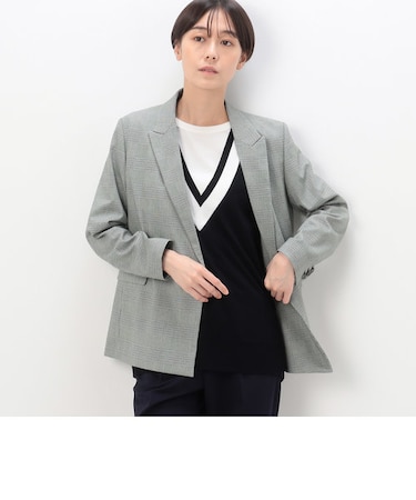 【セットアップ対応】グレンチェックストレッチ ジャケット