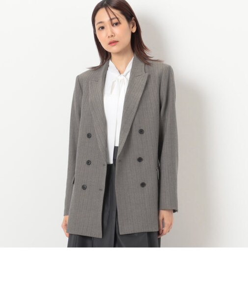 【セットアップ対応】２ＷＡＹストレッチシアバターヘリンボーン ダブルジャケット