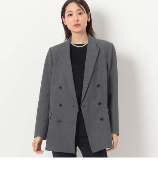 〔 TALLサイズ 〕 【セットアップ対応】2WAYストレッチシアバターヘリンボーン ダブルジャケット