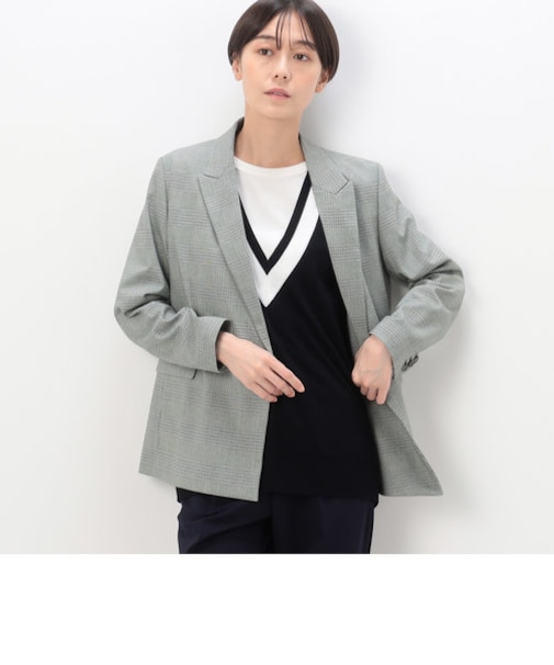 〔 Sサイズ 〕 【セットアップ対応】グレンチェックストレッチ ジャケット