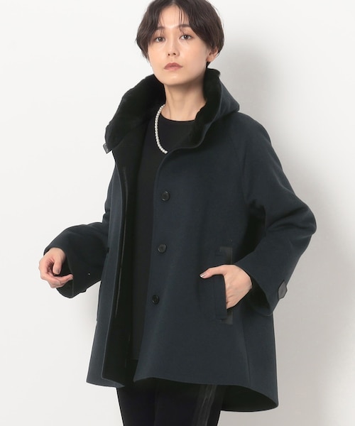 Sサイズ 〕 アンゴラウール Aラインショートコート｜コムサの通販