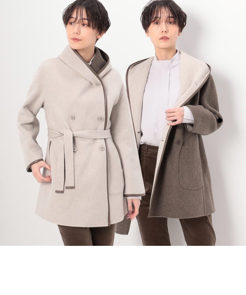 120 新品7.4万 ベイジ CHABANAIS フード付き ショートコート 0 CHABANAIS / フード付きコート｜ベイジの通販｜&mall（アンドモール