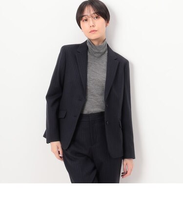 【セットアップ対応】ウールストライプ シングルジャケット