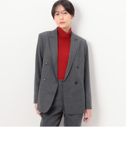 【セットアップ対応】ウールストライプ ダブルジャケット