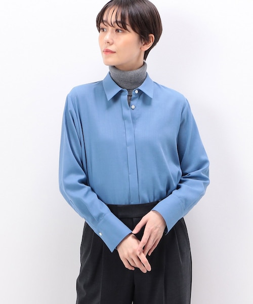 コットンキュプラストライプ／バルキーオックスフォード 半袖