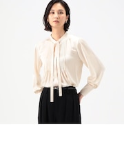 セレモニーピンタック ボウタイブラウス