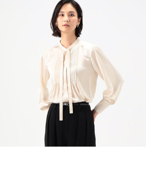 セレモニーピンタック ボウタイブラウス