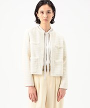 〔 TALLサイズ 〕 ラッセルツイード ノーカラージャケット