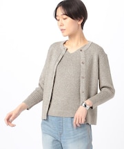 グリッターリブ ニットカーディガン