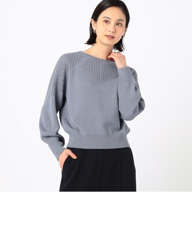 透かし編みニットプルオーバー