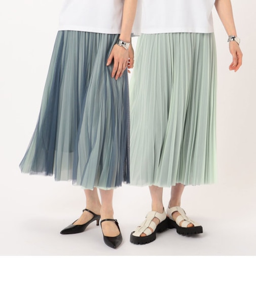 【リバーシブル】ソフトチュール×オーガンジートリコット広幅 スカート
