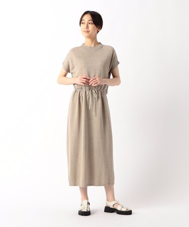 美濃和紙 バックスリットニットワンピース