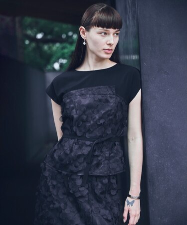 〔 TALLサイズ 〕【ブライトリーセットアップ】ドットフラワーチュール プルオーバー