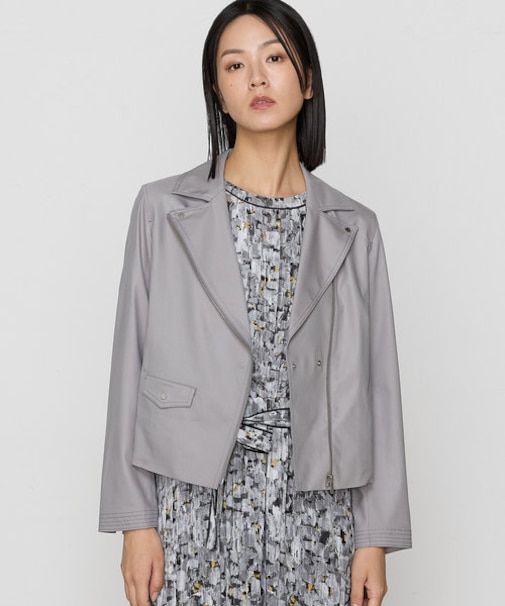 ストレッチエンボス  クールライダースジャケット